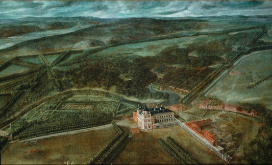 View of the Royal Site of Aranjuez, vintage artwork by Spanish School 16th Century - Unknown, A3 (16x12") Poster Print