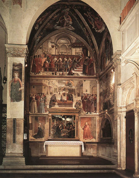 View of the Sassetti Chapel, Santa Trinità, vintage artwork by Domenico Ghirlandaio, A3 (16x12") Poster Print