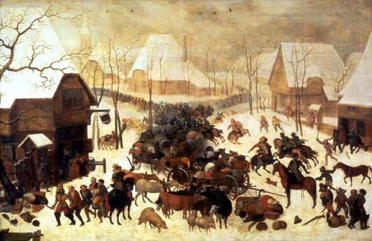 Village Combat, vintage artwork by Pieter Brueghel the Younger, A3 (16x12") Poster Print