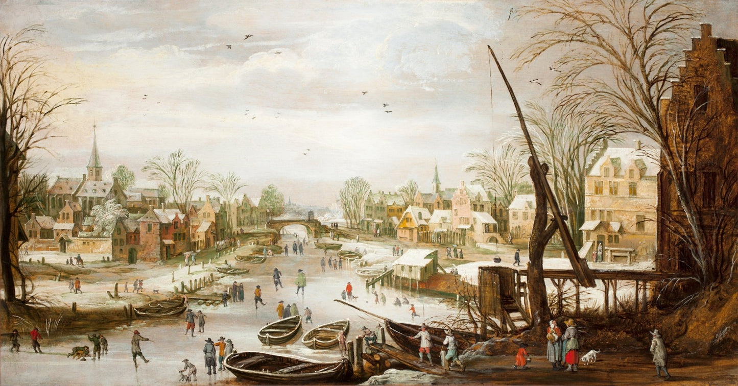 Village in Winter, vintage artwork by Joos de Momper the Younger, A3 (16x12") Poster Print