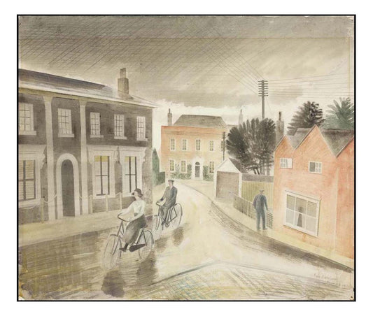 Village Street 1936 by Eric Ravilious, vintage art, A3 (16x12") Poster Print