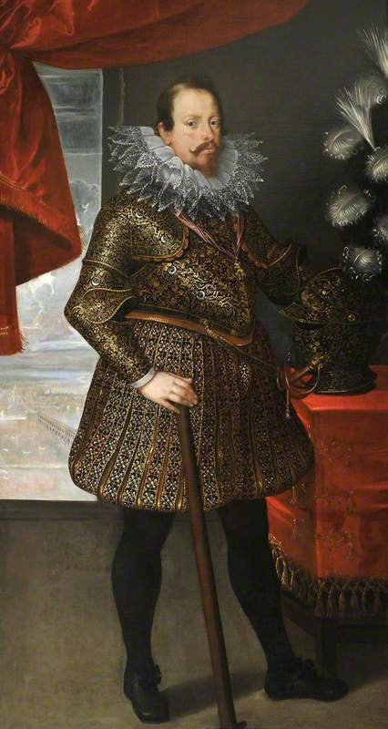 Vincenzo Gonzaga, 4th Duke of Mantua, vintage artwork by Frans Pourbus the Younger, 12x8" (A4) Poster