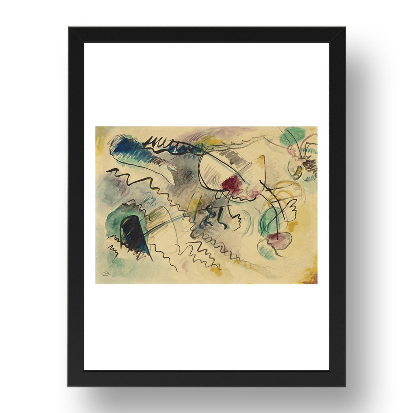 vintage Abstract Art by Wassily Kandinsky, 17x13" Frame