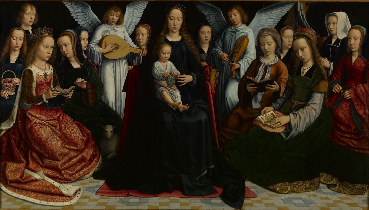 Virgin Among the Virgins, vintage artwork by Gheeraert (Gerard) David, A3 (16x12") Poster Print
