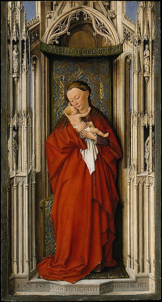 Virgin and Child in a Niche, vintage artwork by Dutch School 15th Century - Unknown, A3 (16x12") Poster Print