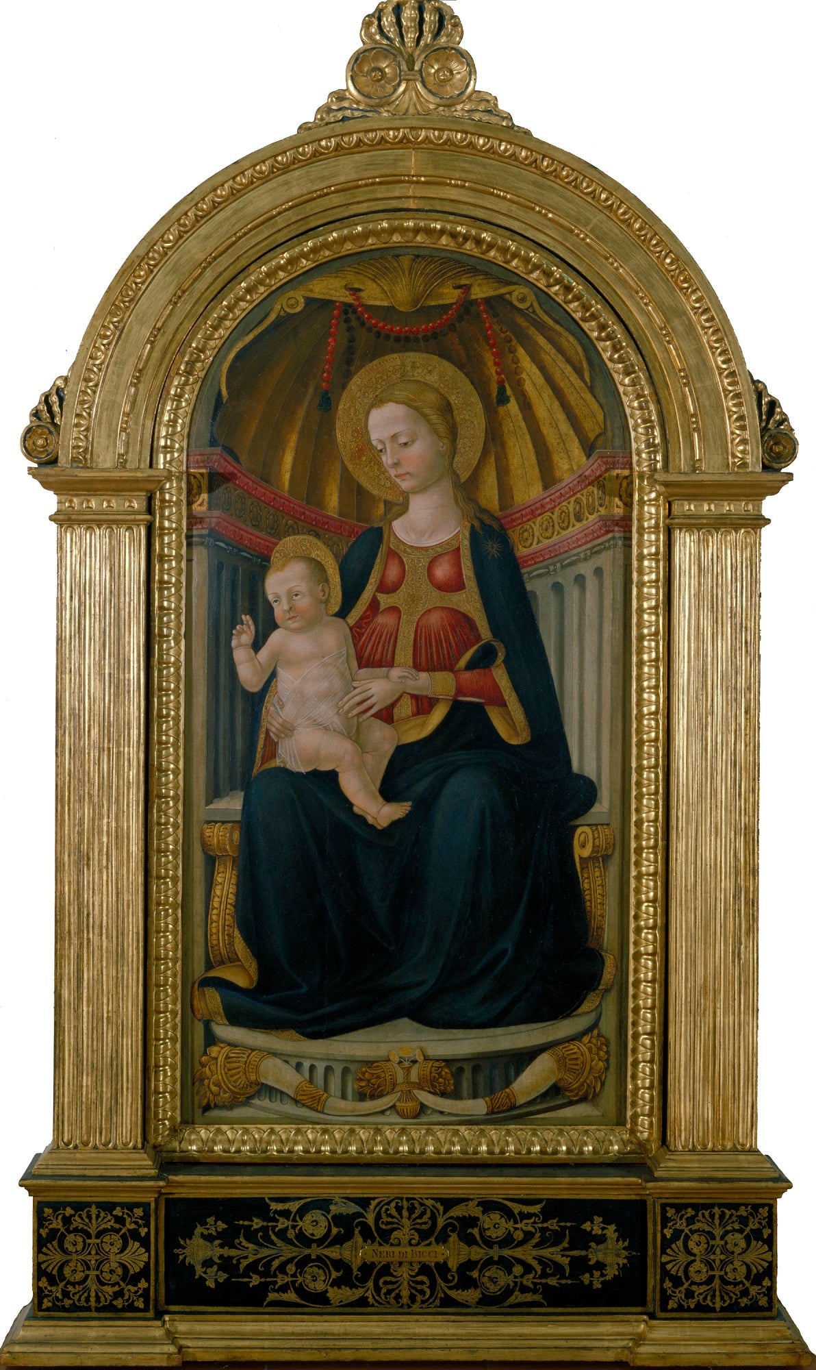 Virgin and Child on the Throne, vintage artwork by Neri di Bicci, A3 (16x12") Poster Print