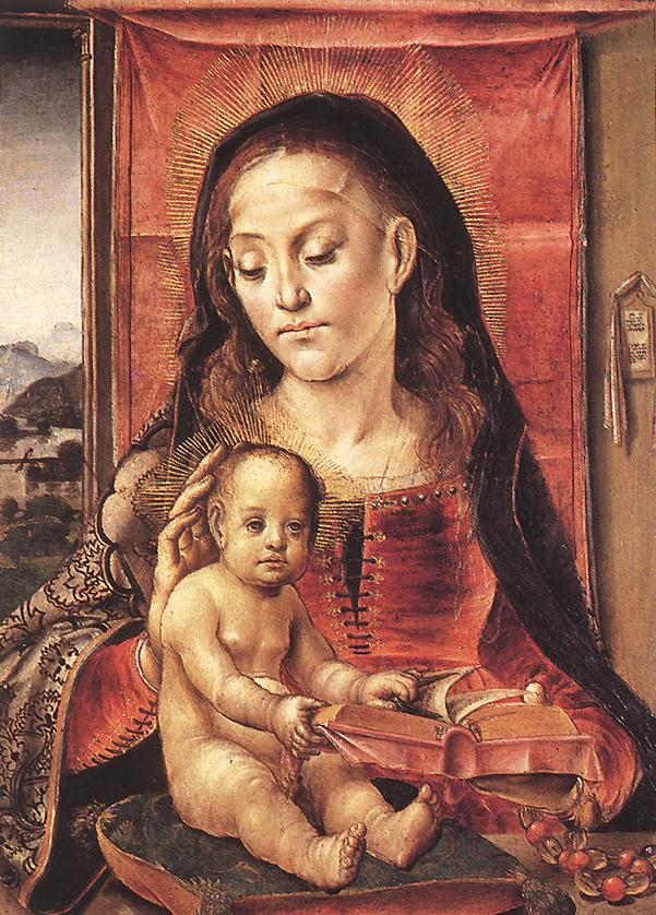 virgin and Child, vintage artwork by Pedro Berruguete, A3 (16x12") Poster Print