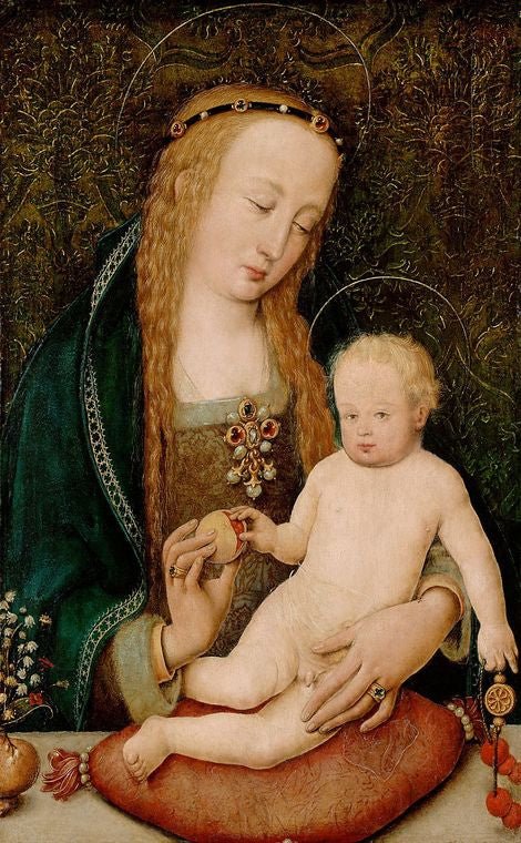 Virgin And Child With Pomegranate, vintage artwork by Hans Holbein the Elder, A3 (16x12") Poster Print