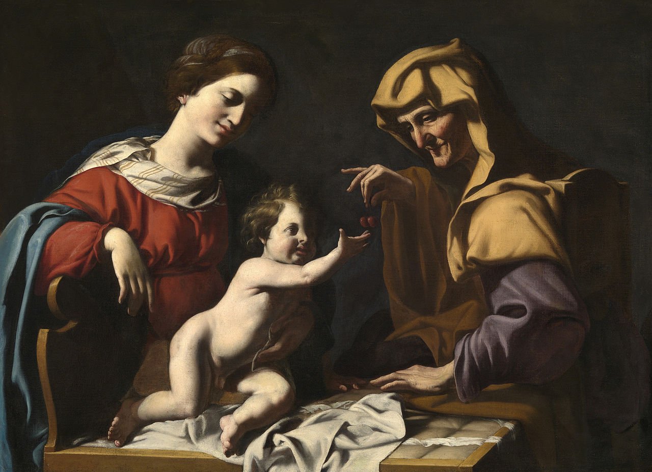 Virgin and Child with Saint Anne, vintage artwork by Antiveduto Grammatica, A3 (16x12") Poster Print