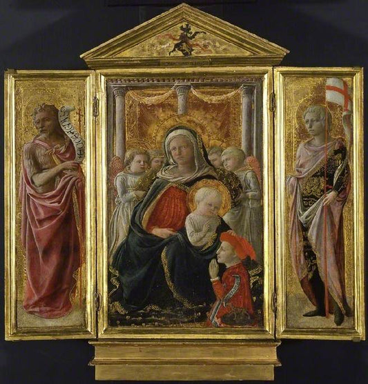 Virgin and Child with Saint John the Baptist and Saint Gregory, vintage artwork by Fra Filippo Lippi, A3 (16x12") Poster Print