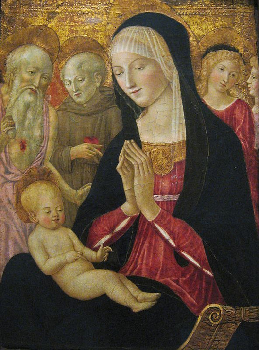 Virgin and Child with Saints and Angels, vintage artwork by Francesco di Giorgio Martini, A3 (16x12") Poster Print