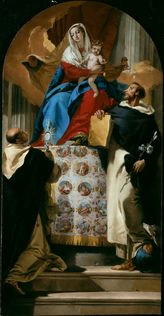 Virgin and Child with Saints Dominic and Hyacinth by  Giovanni Battista Tiepolo, 23x16"( A2 size) Poster Print