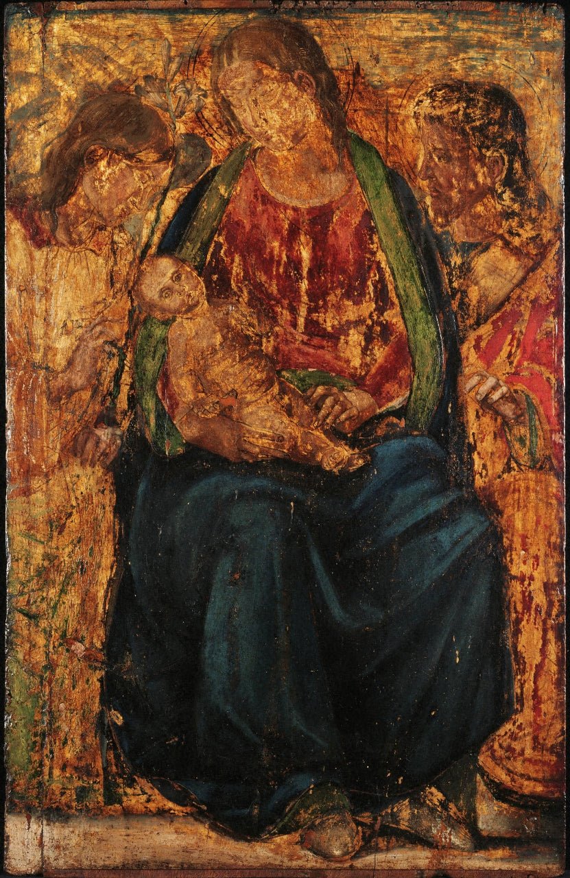Virgin and Child with the Archangel Gabriel and an Unidentified Saint, vintage artwork by Luca Signorelli, A3 (16x12") Poster Print