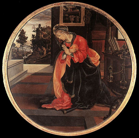 Virgin from the Annunciation, vintage artwork by Filippino Lippi, A3 (16x12") Poster Print