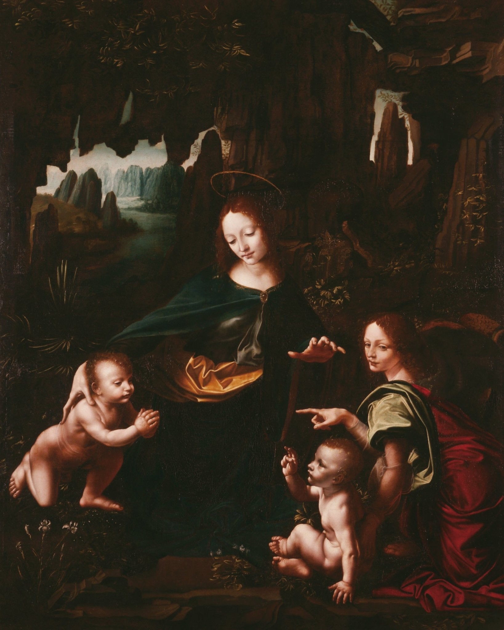 Virgin of the Rocks, vintage artwork by Giampietrino, A3 (16x12") Poster Print