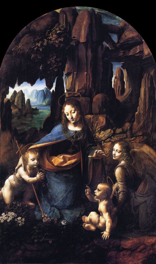 Virgin of the Rocks, vintage artwork by Leonardo da Vinci, A3 (16x12") Poster Print