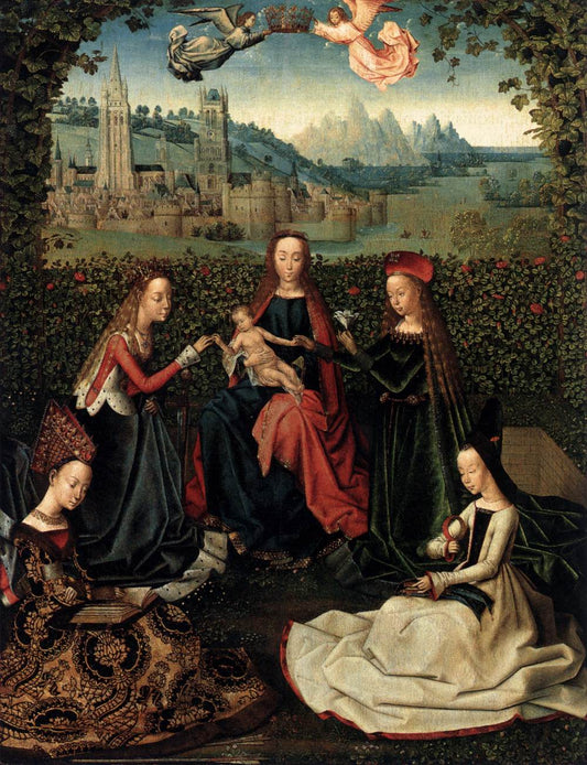 Virgin of the Rose Garden, vintage artwork by Master of the Legend of Saint Lucy, A3 (16x12") Poster Print