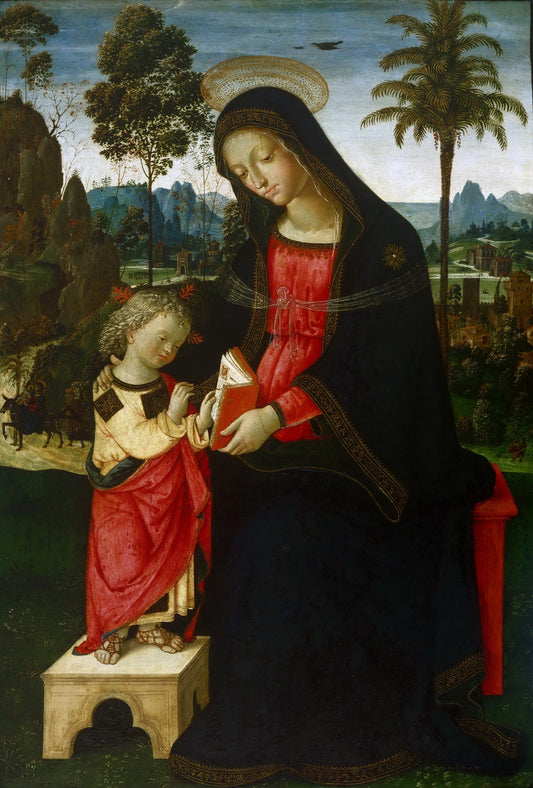 Virgin Teaching the Christ Child to Read, vintage artwork by Pinturicchio, A3 (16x12") Poster Print
