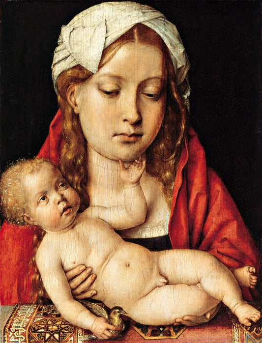 Virgin with child, vintage artwork by Michel Sittow, A3 (16x12") Poster Print