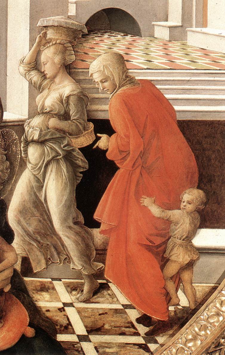 Virgin with the Child and Scenes from the Life of St Anne (detail), vintage artwork by Fra Filippo Lippi, A3 (16x12") Poster Print