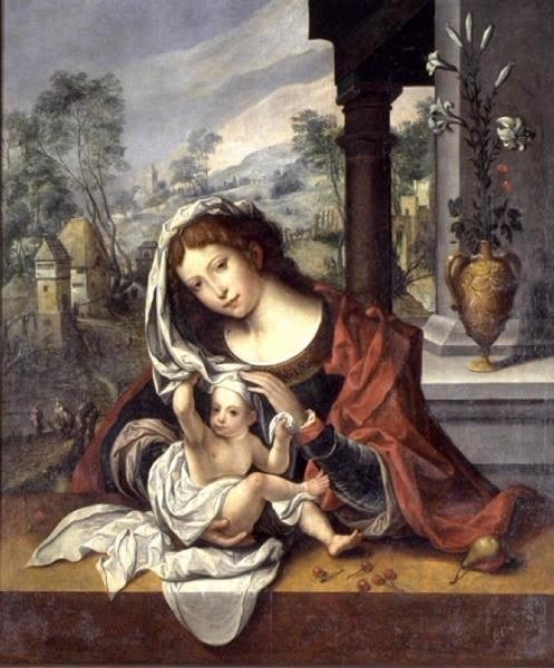 Virgin with the Veil, vintage artwork by Jan Gossaert, A3 (16x12") Poster Print