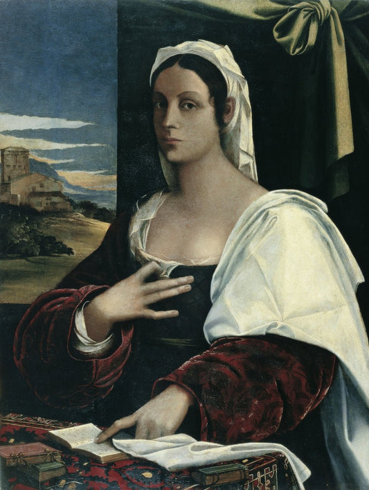 Vittoria Colonna ?, vintage artwork by Sebastiano del Piombo, A3 (16x12") Poster Print