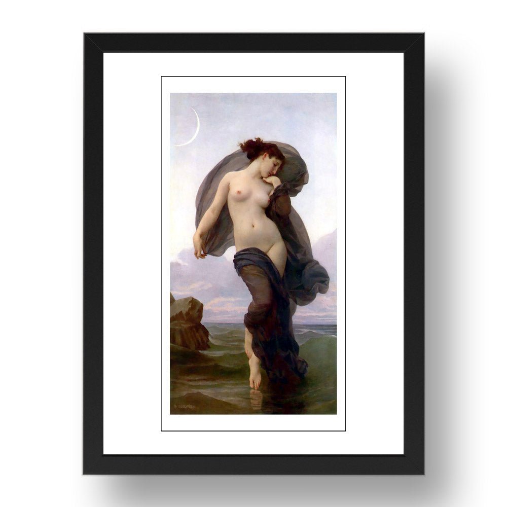 WA Bouguereau - Evening Mood [1882], vintage artwork in A3 (17x13") Black Frame