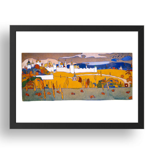 Walled City in Autumn Landscape 1901 1902 by Wassily Kandinsky, 17x13" Frame
