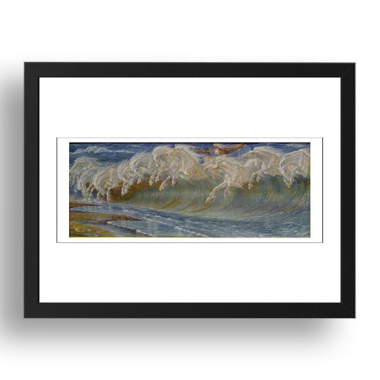 Walter Crane - Neptune's Horses [1892], vintage artwork in A3 (17x13") Black Frame