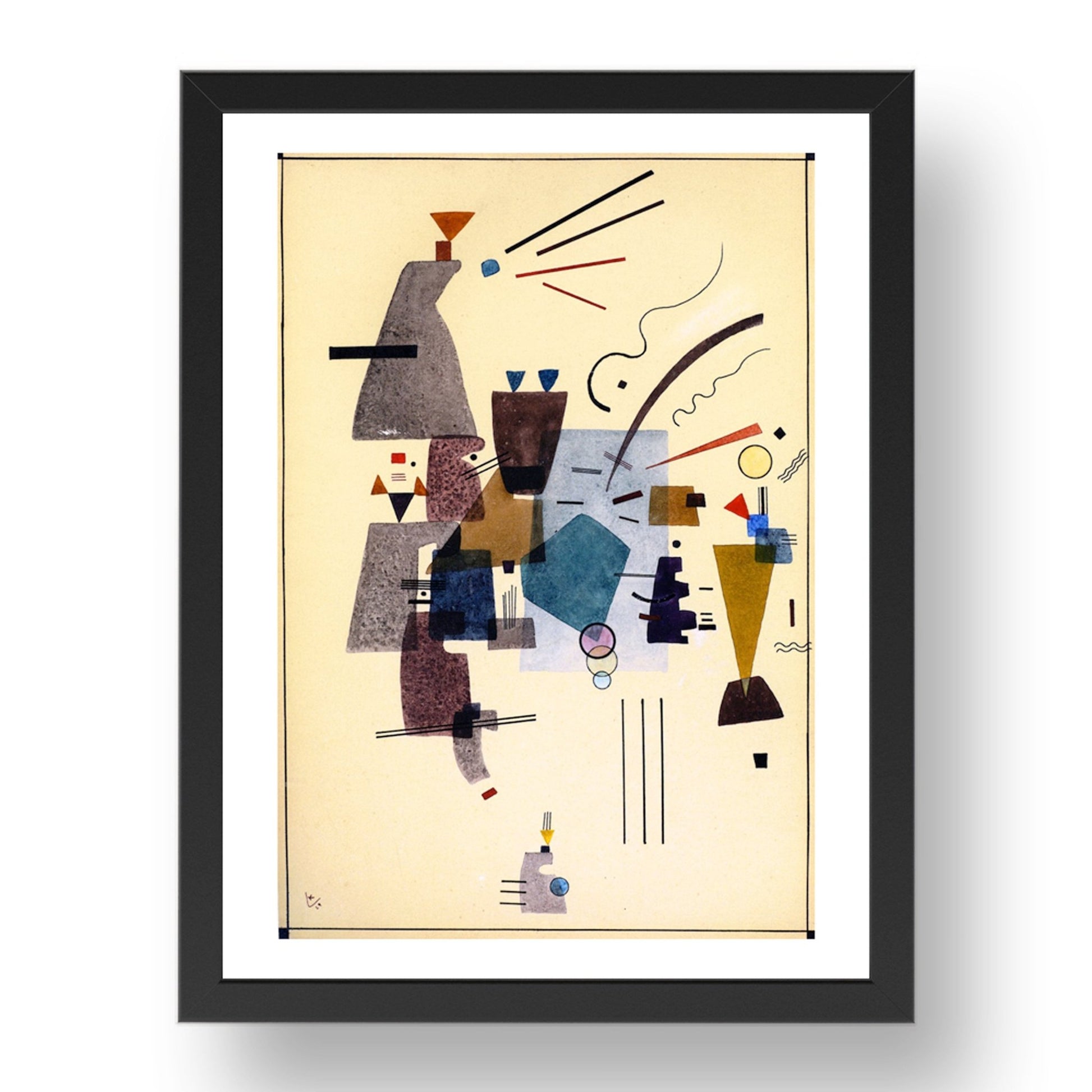 Warmed Cool 1924 by Wassily Kandinsky, 17x13" Frame