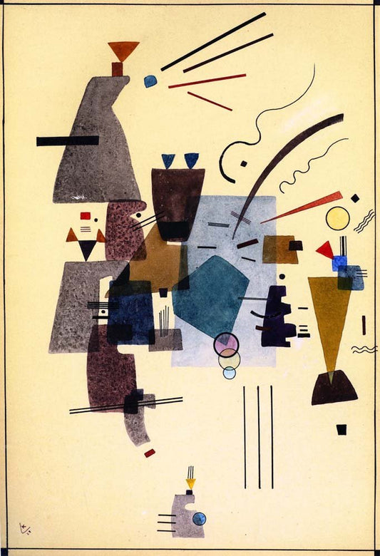 Warmed Cool - Wassily Kandinsky -1924 by Wassily Kandinsky, 23x16"( A2 size ) Poster Print