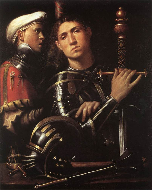 Warrior with Equerry, vintage artwork by Paolo Morando, A3 (16x12") Poster Print