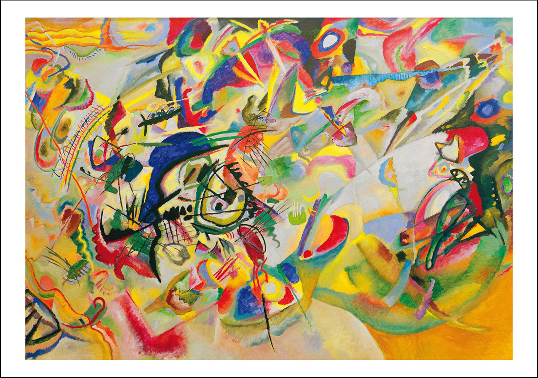composition-7-1913- by Wassily Kandinsky, 12x8"(A4) Poster Print