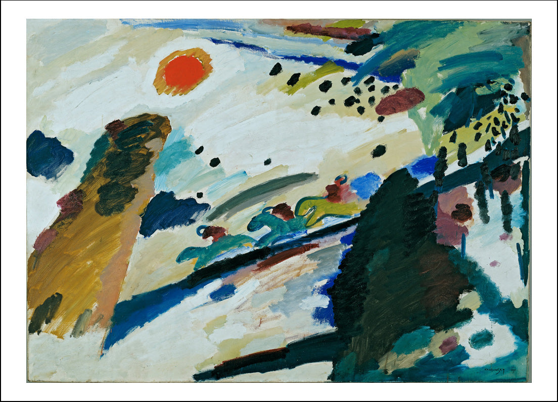romantic-landscape-1911- by Wassily Kandinsky, 16x12"(A3) Poster Print