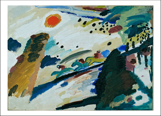 romantic-landscape-1911- by Wassily Kandinsky, 12x8"(A4) Poster Print