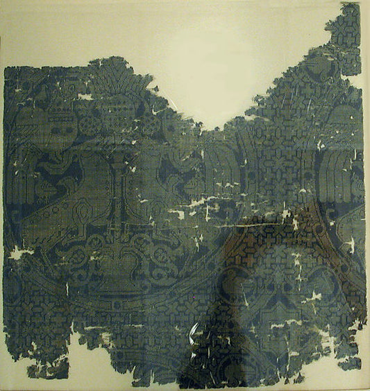 :Textile with Birds and Horned Quadrupeds Flanking a Tree of-16x12"(A3) Poster