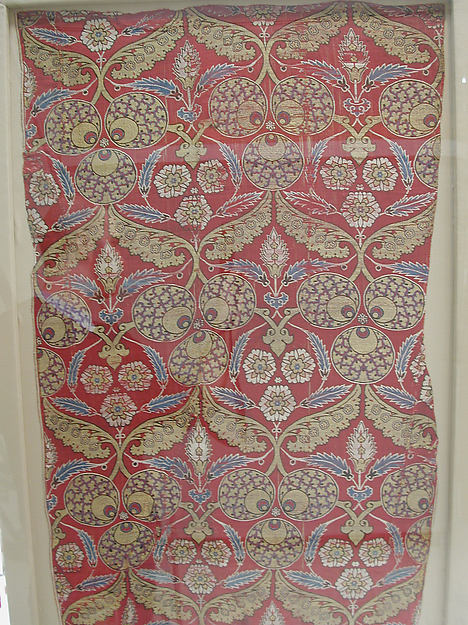 :Rectangular silk fragment last quarter 16th century-16x12"(A3) Poster