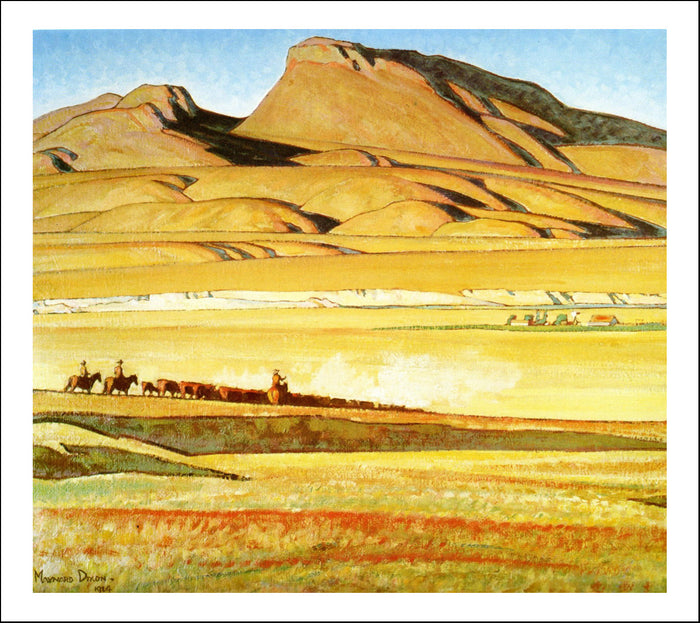 Classic Vintage Landscape by Maynard Dixon, Classic American Western Art, 16x12