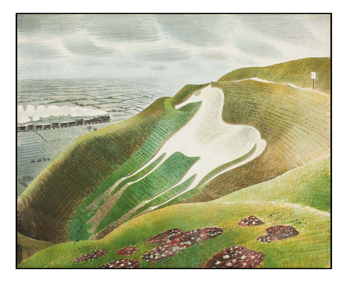 Westbury Horse (Hill Figure, Salisbury) by Eric Ravilious - A4 Poster