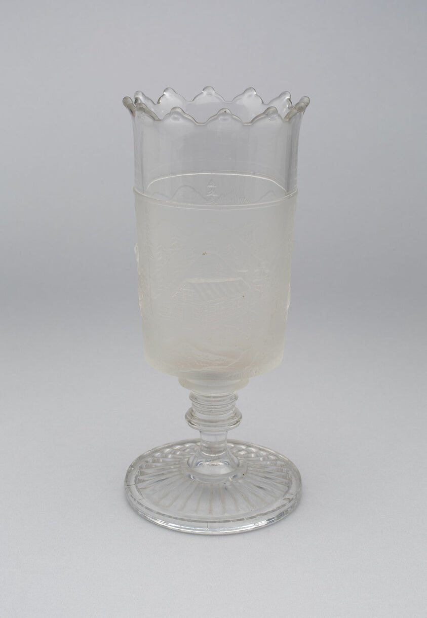 Westward Ho!/Pioneer pattern celery vase by  Gillinder and Sons, 1861–c. 1930,23x16"( A2 size ) Poster Print