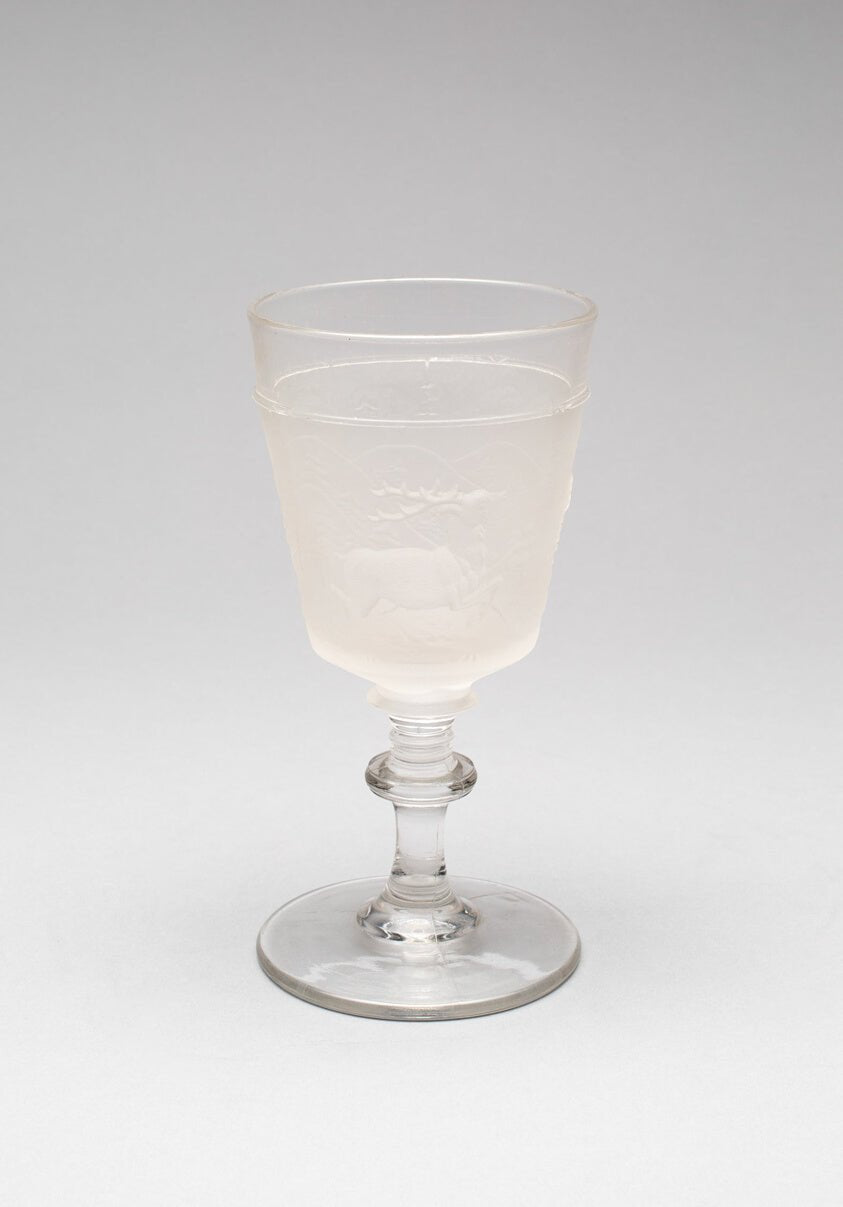 Westward Ho!/Pioneer pattern goblet (fourth of a set of four) by  Gillinder and Sons, 1861–c. 1930, 23x16"( A2 size ) Poster Print