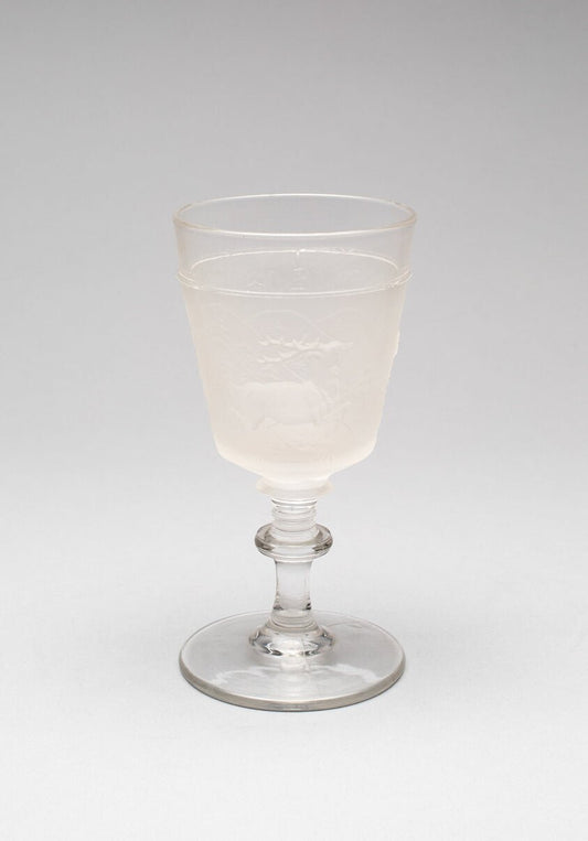 Westward Ho!/Pioneer pattern goblet (fourth of a set of four) by  Gillinder and Sons, 1861–c. 1930, 23x16"( A2 size ) Poster Print