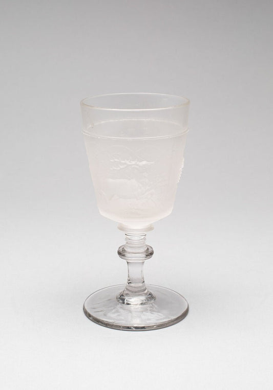 Westward Ho!/Pioneer pattern goblet (one of a set of four) by  Gillinder and Sons, 1861–c. 1930, 23x16"( A2 size ) Poster Print