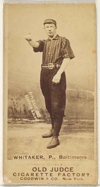 :Whitaker Pitcher Baltimore Orioles from the Old Judge serie-16x12"(A3) Poster