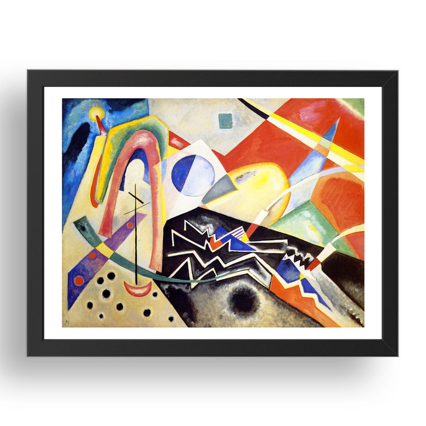 White Zig Zag 1922 by Wassily Kandinsky, 17x13" Frame