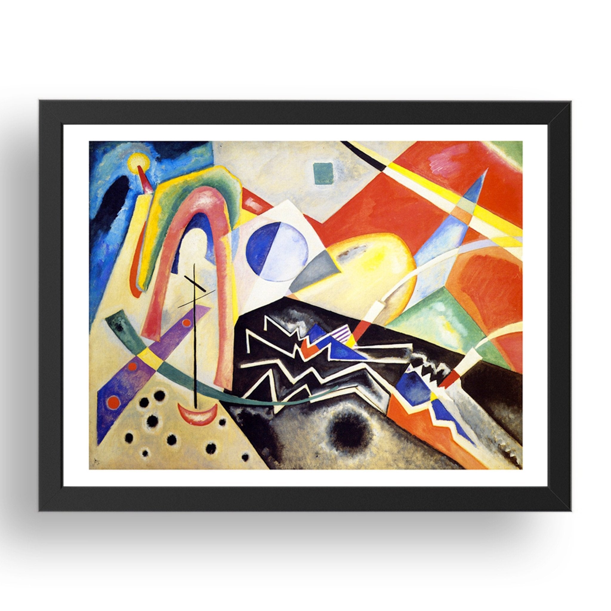 White Zig Zag 1922 by Wassily Kandinsky, 17x13" Frame