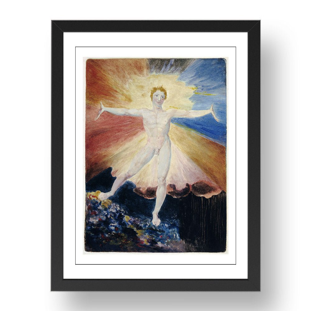 William Blake - Albion Rose [1795], vintage artwork in A3 (17x13") Black Frame