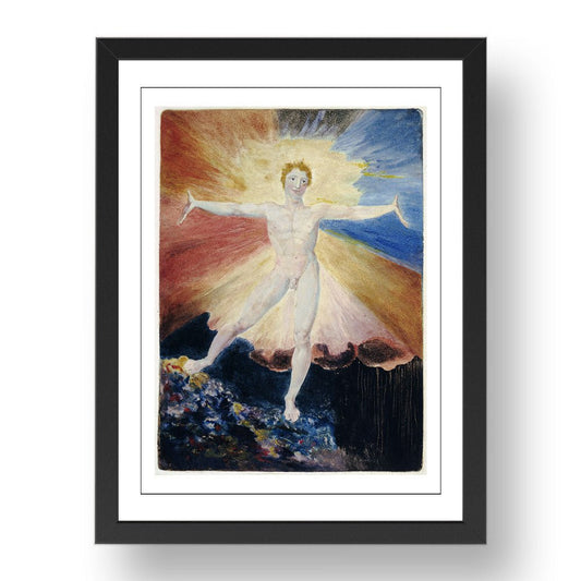 William Blake - Albion Rose [1795], vintage artwork in A3 (17x13") Black Frame
