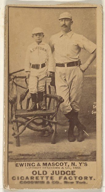 William "Buck" Ewing Captain and Catcher with Mascot New Yo-16x12"(A3) Poster