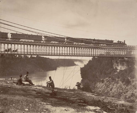 William England - Niagara Suspension Bridge, vintage historic photograph, modern poster print